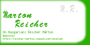 marton reicher business card